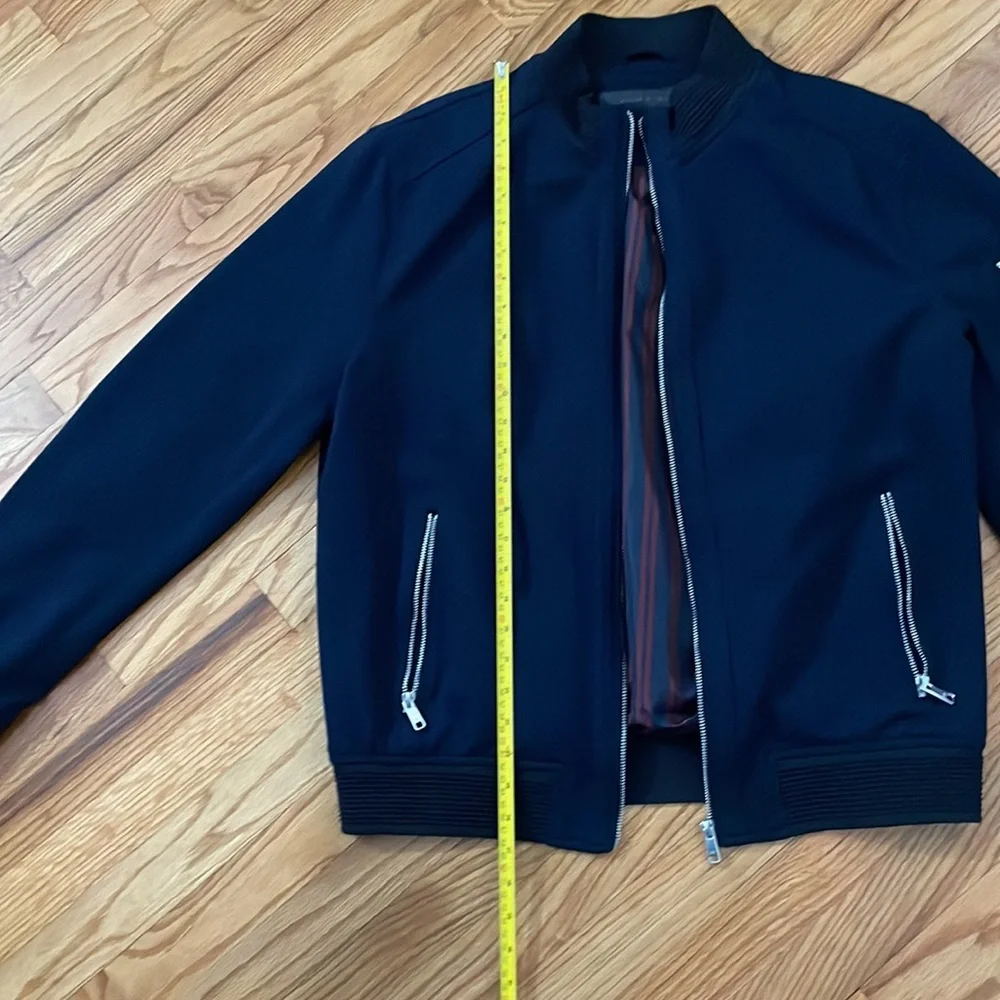 Zara Man blue woven bomber jacket. Size is XL but NOTE this fits more like a L. - Picture 5 of 7